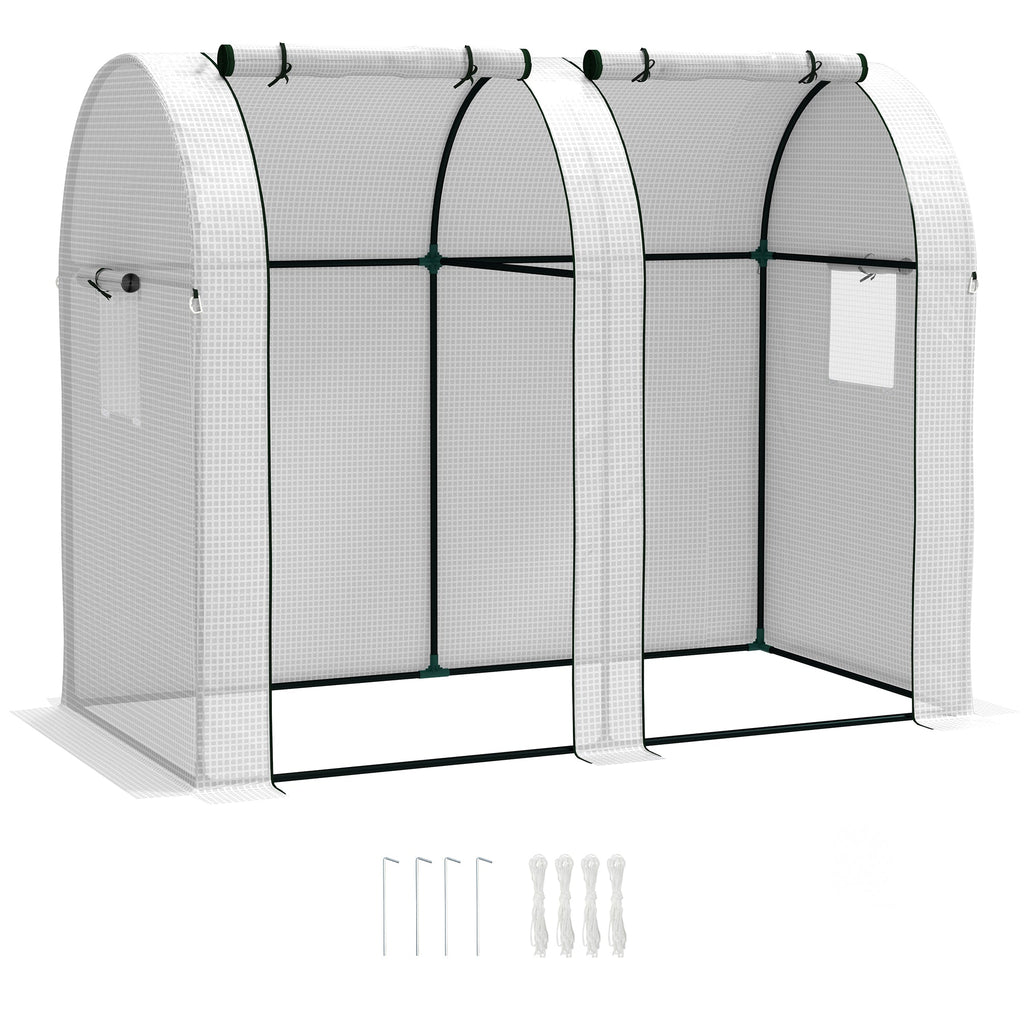 Tomato Greenhouse with 2 Roll-up Doors, 185 x 94 x 150cm White