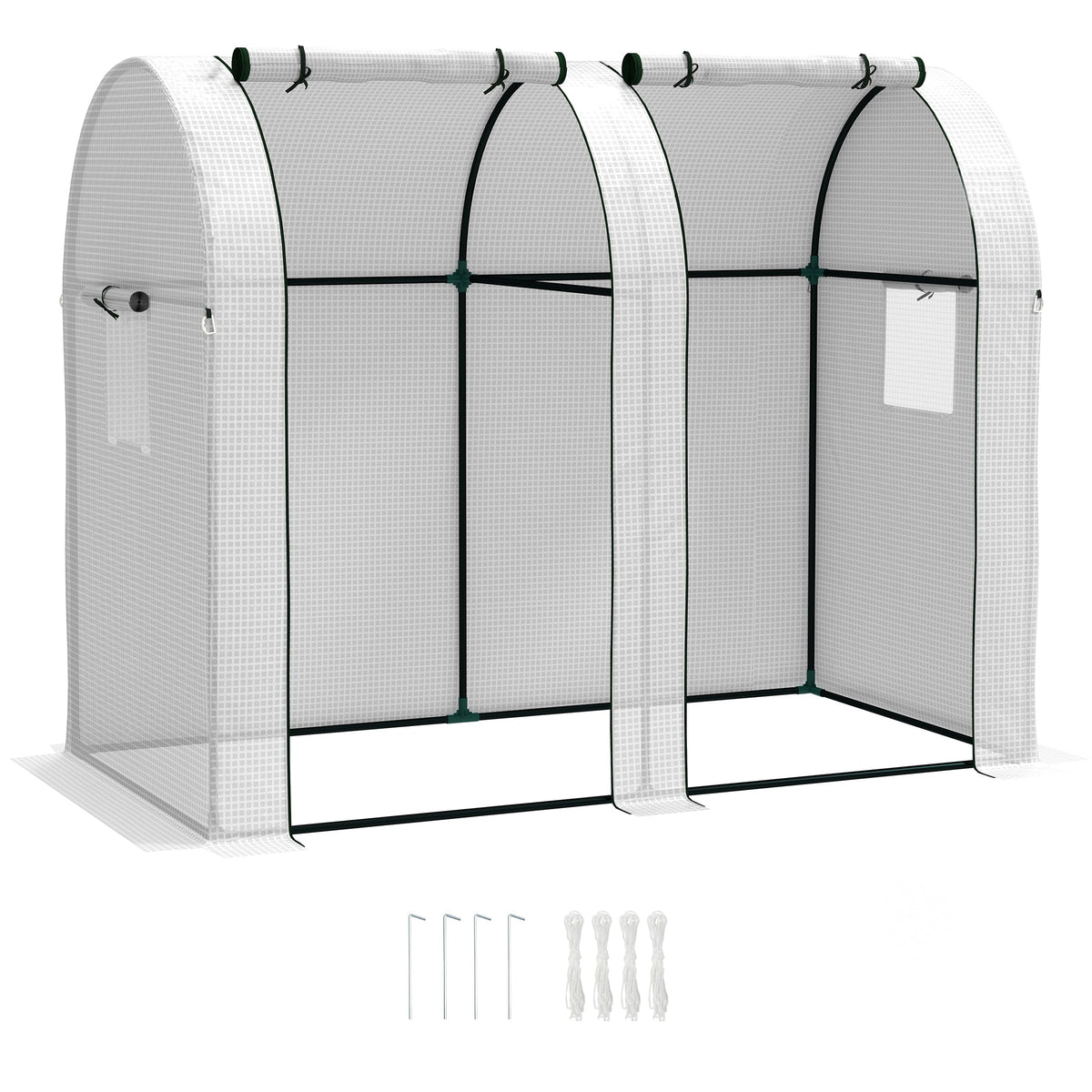 Tomato Greenhouse with 2 Roll-up Doors, 185 x 94 x 150cm White