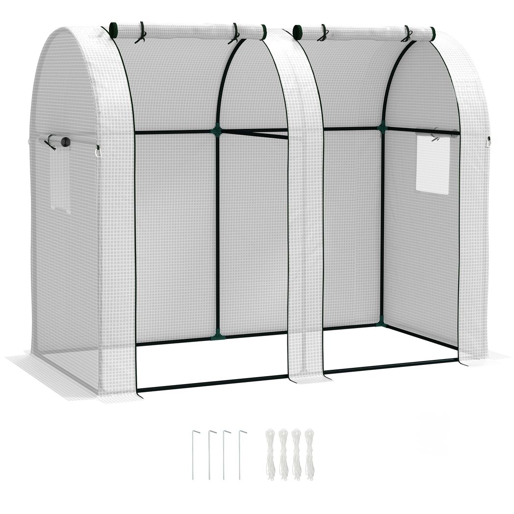 Tomato Greenhouse with 2 Roll-up Doors, 185 x 94 x 150cm