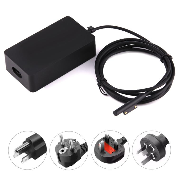 Original 15V 4A AC Adapter Power Supply Charger for Microsoft Surface Book / Pro 4 / Pro 3, 65W 4A – Magnetic, TPU