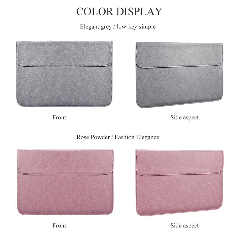 PU01S PU Leather Horizontal Invisible Magnetic Buckle Laptop Inner Bag for 13.3 inch laptops, 13.3 inch – Shockproof, Waterproof, Magnetic