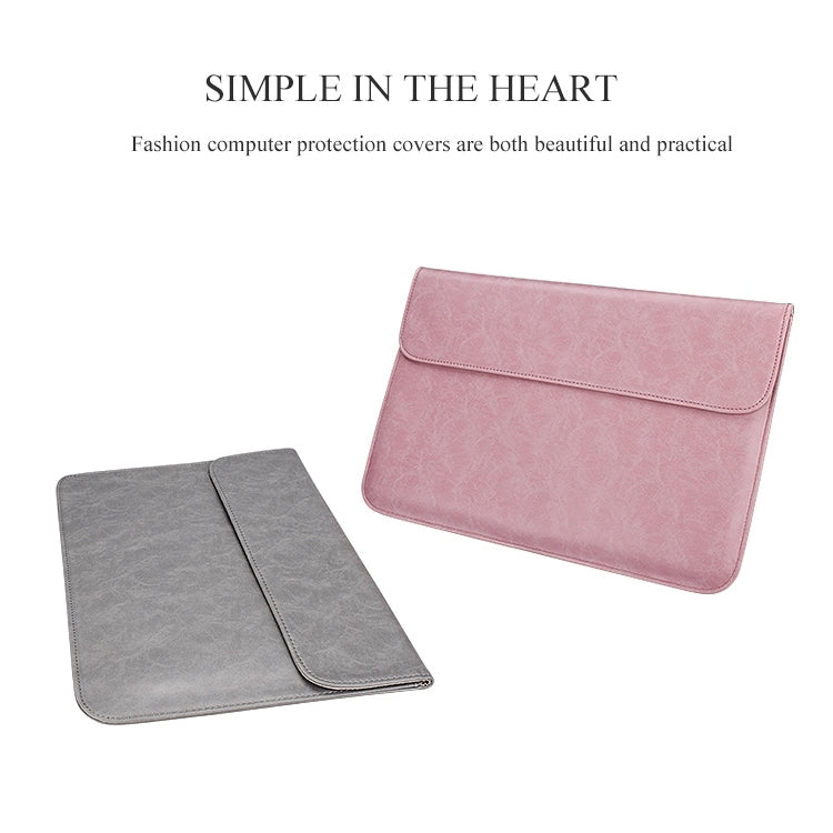 PU01S PU Leather Horizontal Invisible Magnetic Buckle Laptop Inner Bag for 13.3 inch laptops, 13.3 inch – Shockproof, Waterproof, Magnetic