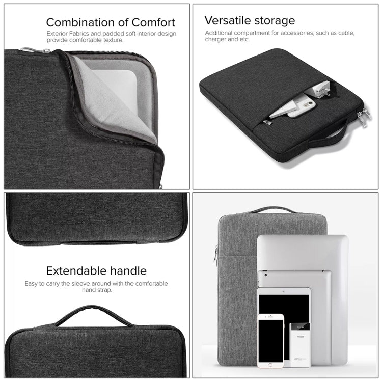 15.4 inch Universal Fashion Soft Laptop Denim Bags Portable Zipper Notebook Laptop Case Pouch for MacBook Air / Pro, Lenovo and other Laptops, Size: 39.2x28.5x2cm, 15.4 inch Grey, 15.4 inch Dark Blue, 15.4 inch Black – Durable Build, Easy to Use