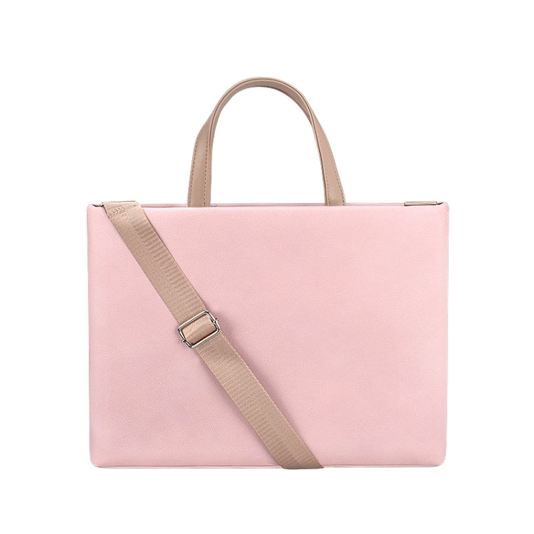 PU Waterproof Laptop Handbag Crossbody Bag for 13.3 inch Laptops, 13.3 inch (Pink) – Waterproof