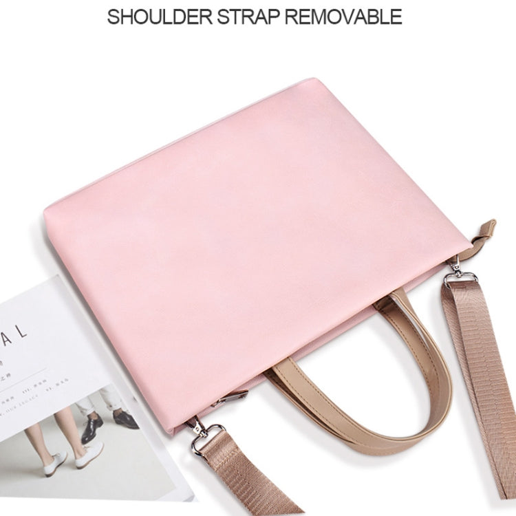 PU Waterproof Laptop Handbag Crossbody Bag for 13.3 inch Laptops, 13.3 inch (Pink) – Waterproof