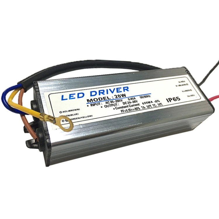 20W LED Driver Adapter AC 85-265V to DC 24-38V IP65 Waterproof, 20W 20W