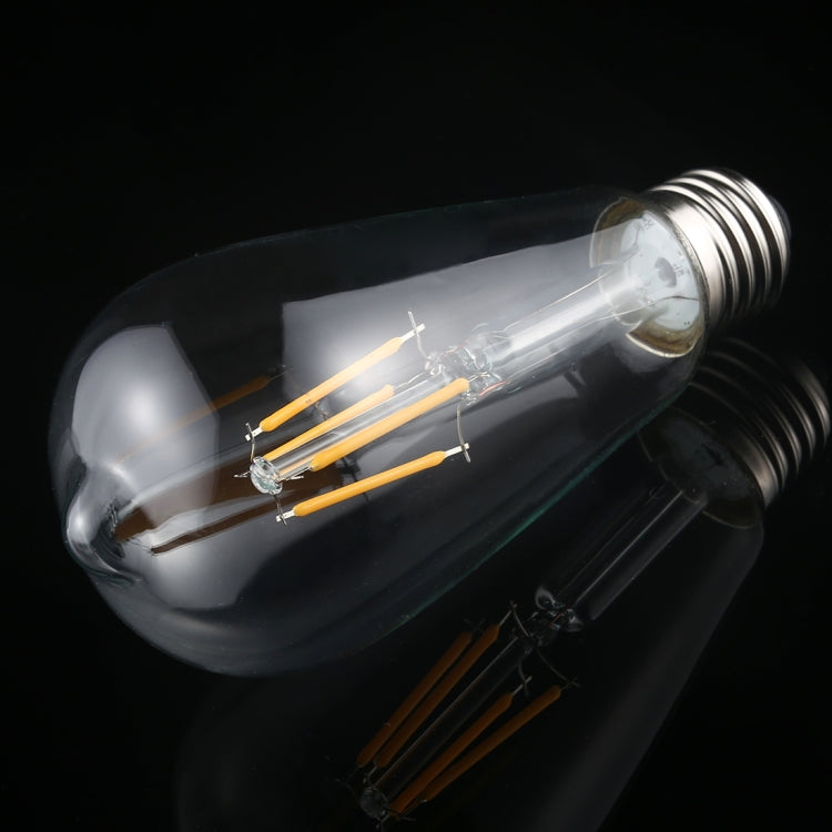 ST64 E27 4W 4 LEDs 600 LM 3000K Retro Dimming LED Filament Light Bulb Energy Saving Light, AC 220V, ST64 4W Warm White – TPU