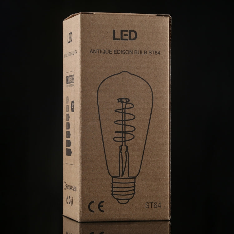 ST64 E27 4W 4 LEDs 600 LM 3000K Retro Dimming LED Filament Light Bulb Energy Saving Light, AC 220V, ST64 4W Warm White – TPU