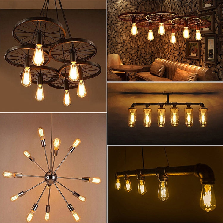 ST64 E27 4W 4 LEDs 600 LM 3000K Retro Dimming LED Filament Light Bulb Energy Saving Light, AC 220V, ST64 4W Warm White – TPU