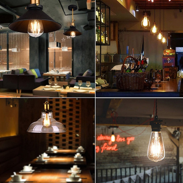 ST64 E27 4W 4 LEDs 600 LM 3000K Retro Dimming LED Filament Light Bulb Energy Saving Light, AC 220V, ST64 4W Warm White – TPU