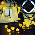 50 LEDs Bubble Ball Outdoor Garden Waterproof Christmas Spring Festival Decoration Solar Lamp String Warm White