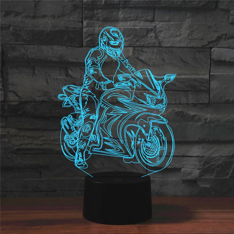 Motorcycle Shape 3D Colorful LED Vision Light Table Lamp, Charging Touch Version, Charging Touch Version Charging Touch Version