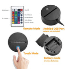 Motorcycle Shape 3D Colorful LED Vision Light Table Lamp, Charging Touch Version, Charging Touch Version