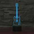 Five-string Guitar Shape 3D Colorful LED Vision Light Table Lamp, USB & Battery Version, USB & Battery Version USB & Battery Version