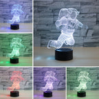 Astronaut Shape 3D Colorful LED Vision Light Table Lamp, 16 Colors Remote Control Version, 16 Colors Remote Control Version