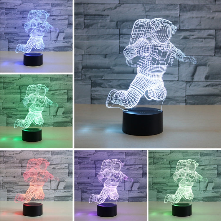 Astronaut Shape 3D Colorful LED Vision Light Table Lamp, USB Touch Version, USB Touch Version