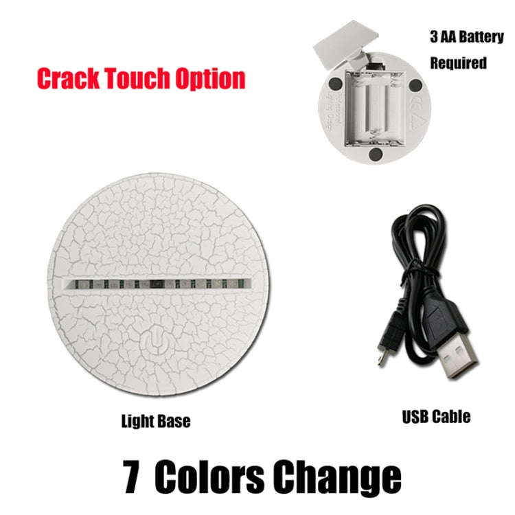 Astronaut Shape 3D Colorful LED Vision Light Table Lamp, Crack Touch Version, Crack Touch Version