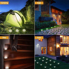 2 PCS 16 LEDs Solar Powered Buried Light Under Ground Lamp IP65 Waterproof Outdoor Garden Street Light, 16 LEDs