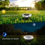 2 PCS 16 LEDs Solar Powered Buried Light Under Ground Lamp IP65 Waterproof Outdoor Garden Street Light, 16 LEDs