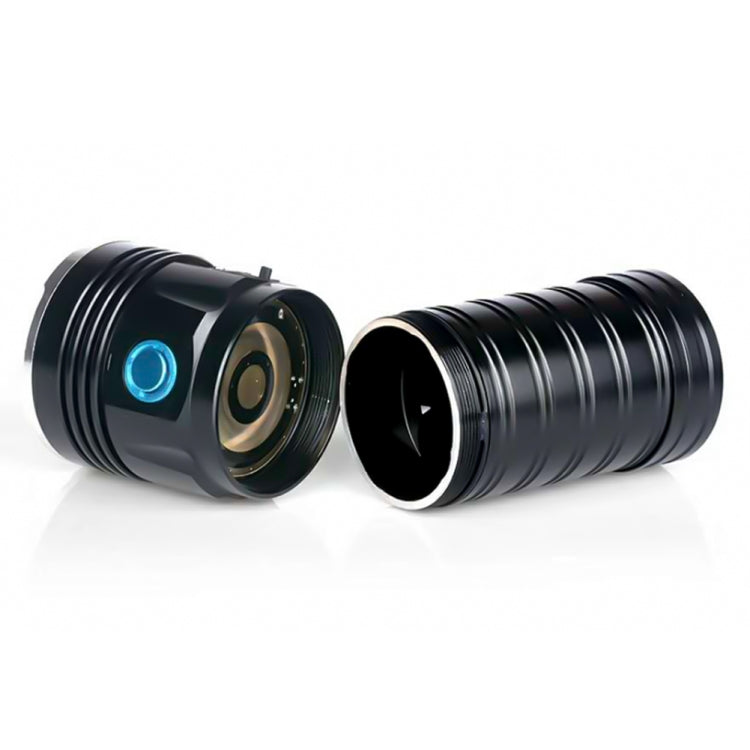 3 Gears, K18MAX 18xT6, Luminous Flux: 5400lm LED Flashlight, Without Battery – Waterproof, Aluminum Alloy, TPU