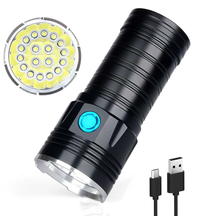 3 Gears, K18MAX 18xT6, Luminous Flux: 5400lm LED Flashlight, Without Battery – Waterproof, Aluminum Alloy, TPU