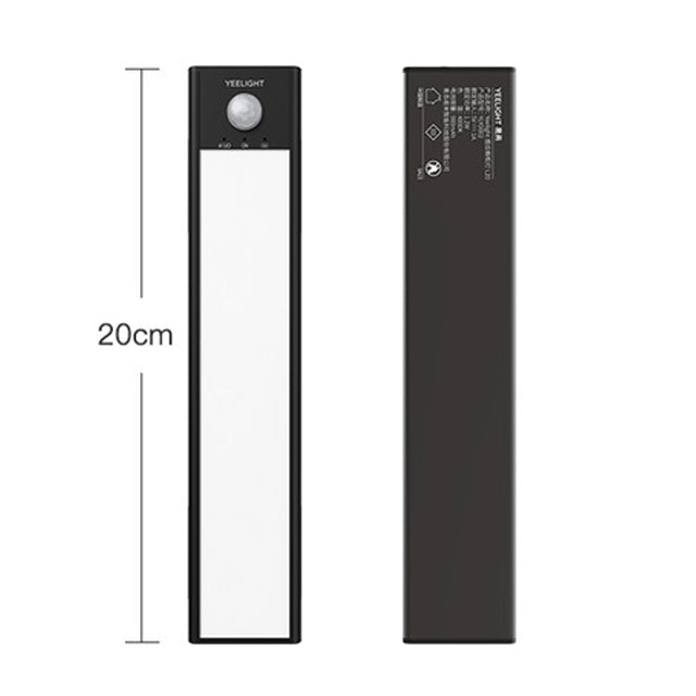 20cm Original Xiaomi Youpin YEELIGHT LED Smart Human Motion Sensor Light Bar Rechargeable Wardrobe Cabinet Corridor Wall Lamps, 20cm 20cm Black
