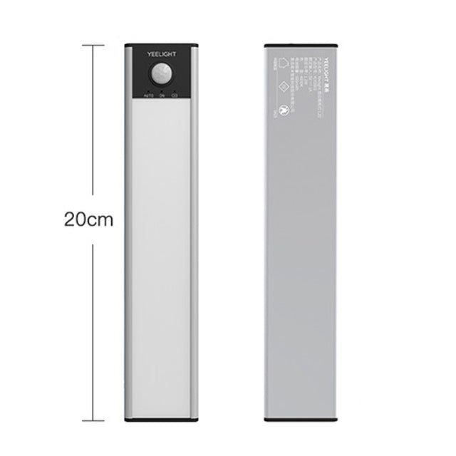 20cm Original Xiaomi Youpin YEELIGHT LED Smart Human Motion Sensor Light Bar Rechargeable Wardrobe Cabinet Corridor Wall Lamps, 20cm – Magnetic 20cm Silver