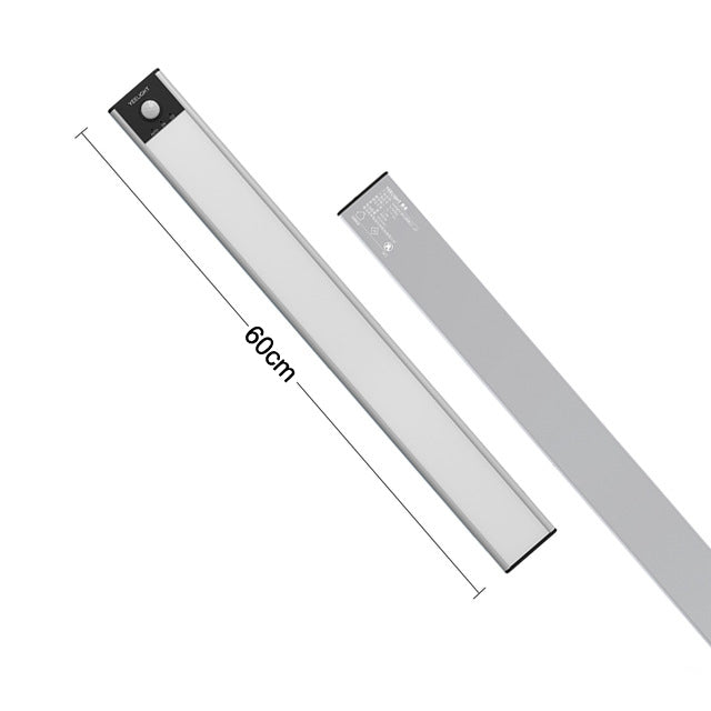 60cm Original Xiaomi Youpin YEELIGHT LED Smart Human Motion Sensor Light Bar Rechargeable Wardrobe Cabinet Corridor Wall Lamps, 60cm 60cm Silver