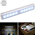 1.8W 10 LEDs White Light Wide Screen Intelligent Human Body Sensor Light LED Corridor Cabinet Light, Battery Version, 1.8W 10 LEDs White (Battery Version) 1.8W 10 LEDs White (Battery Version)