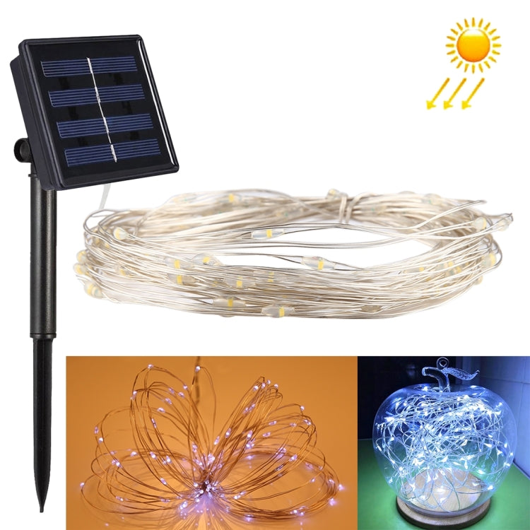 20m 200 LEDs SMD 0603 Solar Panel Silver Wire String Light Fairy Lamp Decorative Light, DC 5V, 20m 200 LEDs Colorful Light, 20m 200 LEDs White Light – Waterproof 20m 200 LEDs White Light White Light