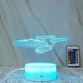 Spaceship Shape Creative Crack Touch Dimming 3D Colorful Decorative Night Light with Remote Control, Spaceship Shape Spaceship Shape