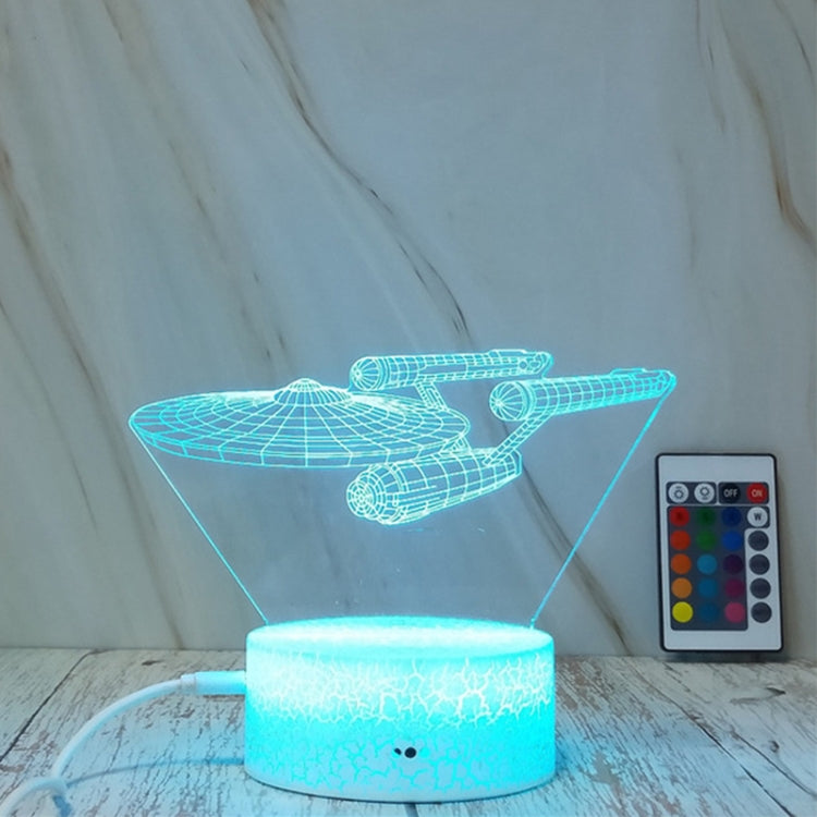 Spaceship Shape Creative Crack Touch Dimming 3D Colorful Decorative Night Light with Remote Control, Spaceship Shape Spaceship Shape