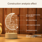 Spaceship Shape Creative Crack Touch Dimming 3D Colorful Decorative Night Light with Remote Control, Spaceship Shape
