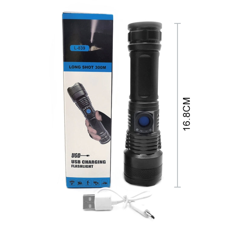 L-839 USB Rechargeable Spotlight Mini Portable XPE Glare LED Flashlight, L-839