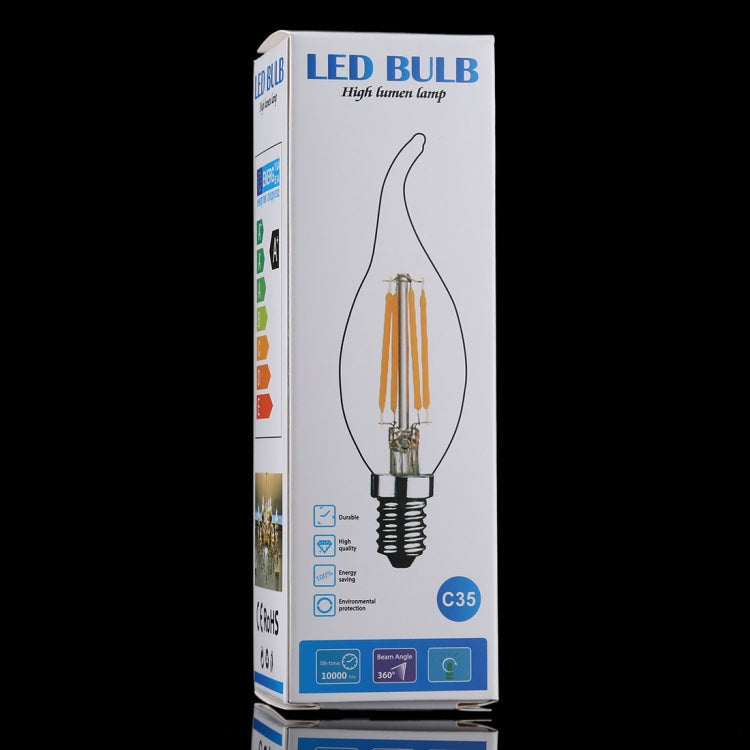 C35 E14 4W 4 LEDs 300 LM 3000K Dimmable Retro LED Filament Light Bulb Energy Saving Light, AC 220V, Long Tail E14 4W 220V Warm White, Long Tail E14 4W 220V White Light – TPU