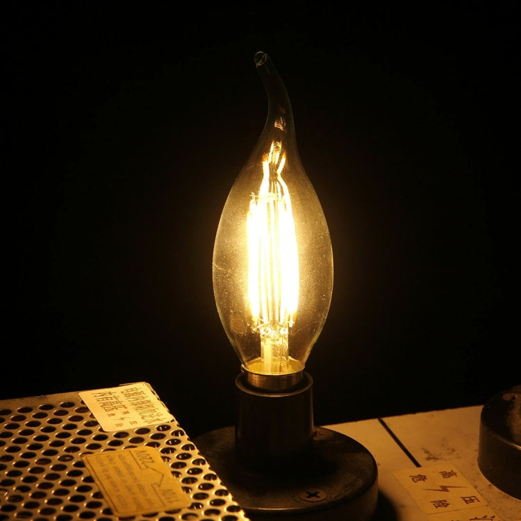 C35 E14 4W 4 LEDs 300 LM 3000K Dimmable Retro LED Filament Light Bulb Energy Saving Light, AC 220V, Long Tail E14 4W 220V Warm White, Long Tail E14 4W 220V White Light – TPU