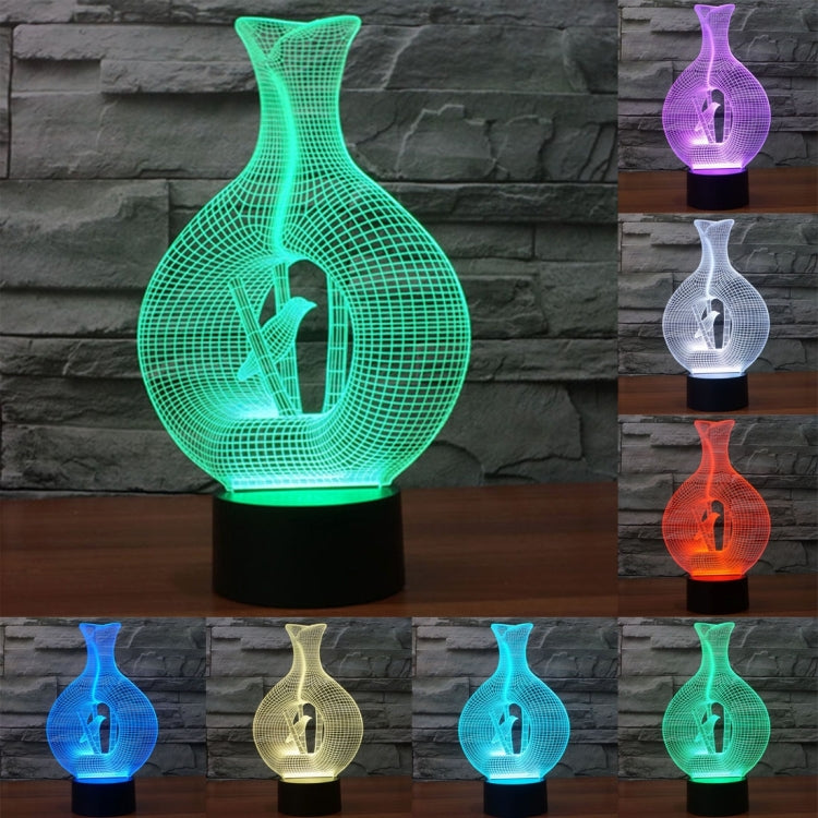 7 Color Discoloration Creative Visual Stereo Lamp Desk Lamp Night Light, Bird In The Cage Style Bird In The Cage Style