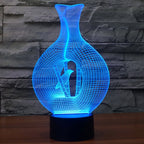 7 Color Discoloration Creative Visual Stereo Lamp Desk Lamp Night Light, Bird In The Cage Style