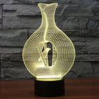 7 Color Discoloration Creative Visual Stereo Lamp Desk Lamp Night Light, Bird In The Cage Style