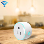 10A Round Shape WiFi 2.4GHz Mini Plug APP Remote Control Timing Smart Socket Works with Alexa & Google Home & Colorful Breathing Light, AC 100-240V, US Plug Default Title