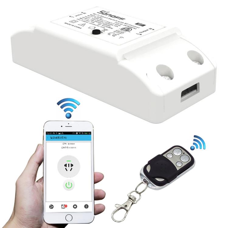 Sonoff 433MHz DIY WiFi Smart Wireless Remote Control Timer Module Power Switch with 4-keys Remote Control for Smart Home, Support iOS and Android, 433MHz with Remote Control 433MHz with Remote Control