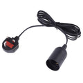 E27 Wire Cap Lamp Holder Chandelier Power Socket with 1.8m Extension Cable, Big UK Plug, Big UK Plug, 1.8m Big UK Plug, 1.8m Black