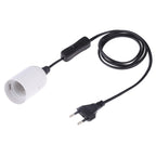 E27 Wire Cap Switch Lamp Holder Chandelier Power Socket with 1.2m Extension Cable, Small UK Plug, EU Plug, 1.5m, AU Plug, 1.2m, Big UK Plug, 1.5m, US Plug, 1.5m, Small UK Plug, 1.2m EU Plug, 1.5m White