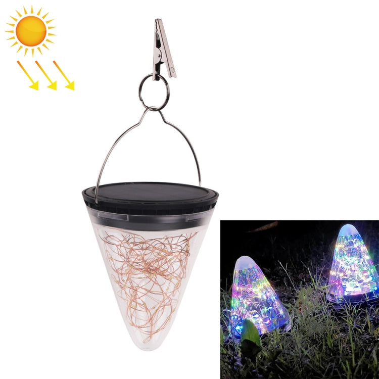 Solar Energy Conical Starlight Pendent Lamp IP55 Waterproof Outdoor Garden Decoration Light Colorful Light