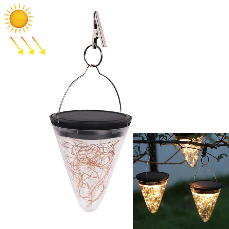 Solar Energy Conical Starlight Pendent Lamp IP55 Waterproof Outdoor Garden Decoration Light – Waterproof Warm White
