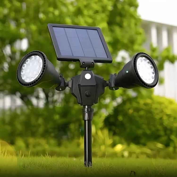 Solar Powered Robot LED Spotlight Double-headed Smart Sensor Light for Outdoor Lawn Default Title