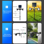 Solar Powered Robot LED Spotlight Double-headed Smart Sensor Light for Outdoor Lawn