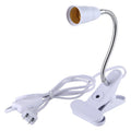 E27 360 Degrees Flexible Clip Lamp Base Holder with Switch, US Plug Default Title