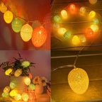Battery Powered 1.8m 10 LEDs Cotton Thread Colour Egg Lamp String Easter Holiday Party Household Decorative Light, 1.8m(Battery Powered) – Durable Build, Easy to Use