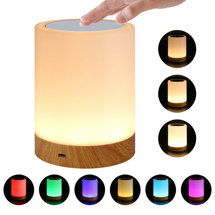 Colorful Creative Wood Grain Charging Night Light Touch Atmosphere Light – Durable Build, Easy to Use Default Title